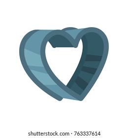 Heart shaped pastry cutter vector Illustration