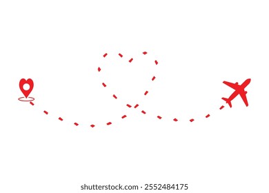 Heart shaped path of airplane