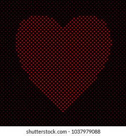 Heart shaped pattern background graphic from red hearts - vector design for Valentine's Day