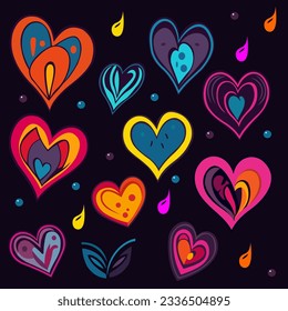 Heart Shaped Pattern Vector Illustration