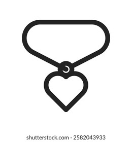 Heart Shaped Pendant on Minimal Line Design Background for Love Symbolism