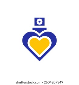 Heart Shaped Perfume Bottle Flat Design Icon