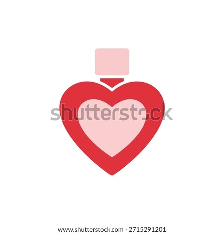 Heart shaped perfume bottle icon for romantic fragrance gift