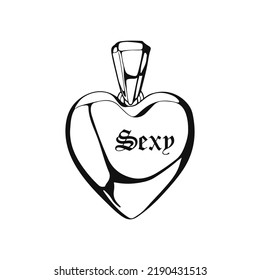 heart shaped perfume illustration vector