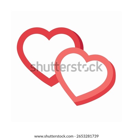 Heart Shaped Photo Frames Pair on White Background