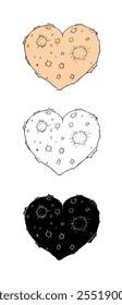Heart shaped planet Vector illustration