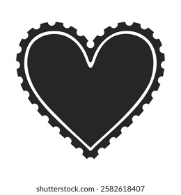 Heart shaped postage stamp for love letters in vector