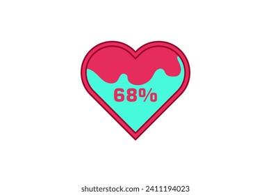 Heart Shaped Progress Bar Sticker Design