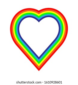 heart shaped rainbow icon on a white background