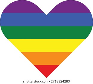 Bandera del orgullo del arco iris en forma de corazón