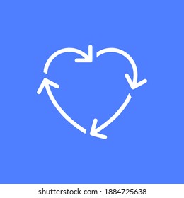 Vector de icono del reciclador en forma de corazón