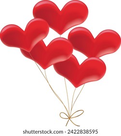 Heart shaped red valentine balloons