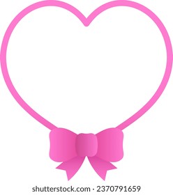 Heart Shaped Ribbon Frame Isolated Vector Illustration