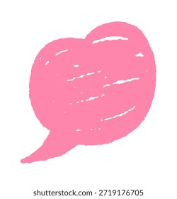 Burbuja de discurso romántico en forma de corazón