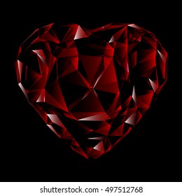 Heart shaped ruby for Valentine day