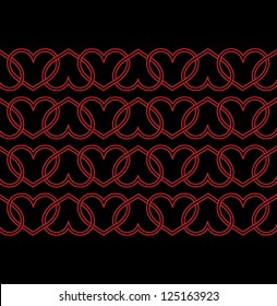 Heart shaped seamless border