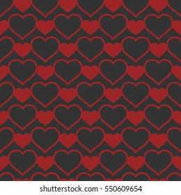 Heart shaped seamless pattern. Minimalistic design element for decoration. Vector illustration.