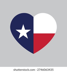 Heart Shaped Seamless Texas Flag – Flat Design Illustration