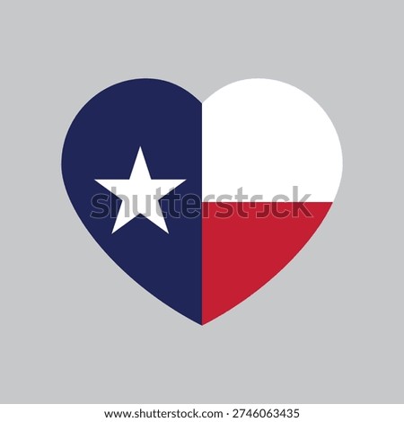 Heart Shaped Seamless Texas Flag – Flat Design Illustration