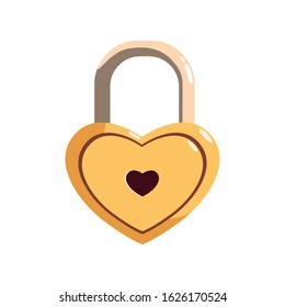 heart shaped security padlock on white background vector illustration design