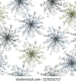  Heart shaped seeds. Love symbols. Seamless pattern set vector drawing dandelion on background, flat design