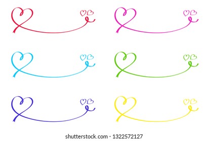 Heart shaped set of ribbon