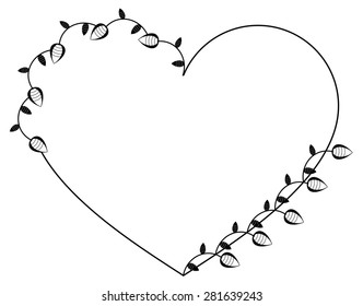 Heart shaped silhouette frame