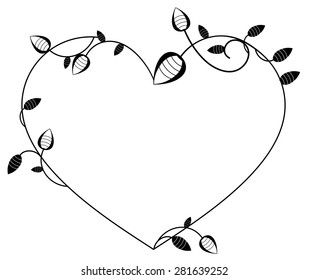 Heart shaped silhouette frame