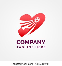 Heart Shaped Soccer Logo Template