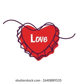 Heart Shaped Soda Bottle Caps one line drawing. Heart Shaped Soda Bottle Caps single line illustration. Heart Shaped Soda Bottle Caps minimalist line art