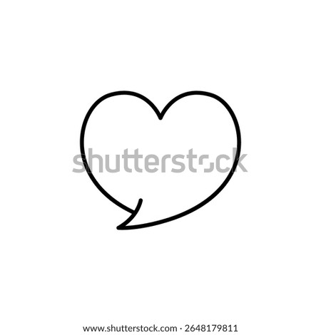 Heart Shaped Speech Bubble Symbolizing Affectionate Communication