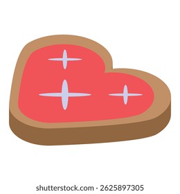 Bife em forma de coração está deitado em uma superfície, representando o amor pela carne e pela cozinha