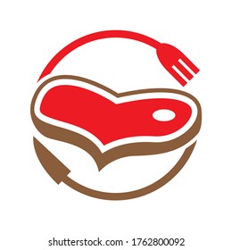 
Carne en forma de corazón. Ilustración del vector