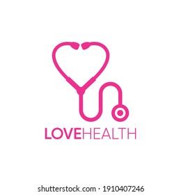 heart shaped stethoscope design logo
