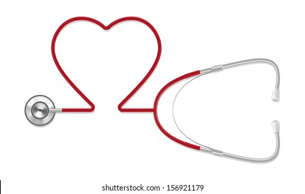 Heart Shaped Stethoscope - Illustration EPS-10