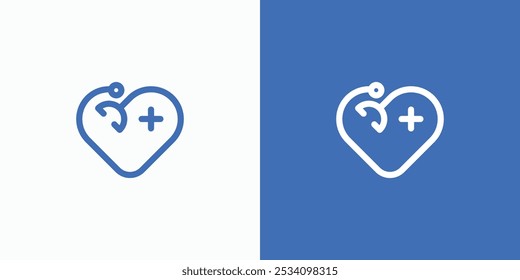 Heart shaped stethoscope vector logo design with modern, simple, clean and abstract style. Icon for business, health care and personal branding.