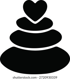 Herzförmiger Stein Silhouette Vektor für Zen und Liebe Themen