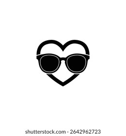 Heart shaped sunglasses cool summer love.