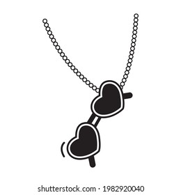 Ilustración vectorial de gafas de sol con forma de corazón