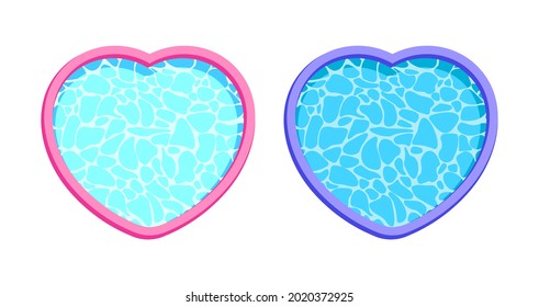 Heart Shaped Swimming Pool Or Bath Tub, Romantic Date Concept