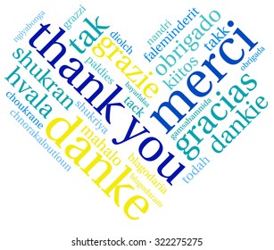 Heart Shaped Thank You International Word Stock Vector (Royalty Free ...