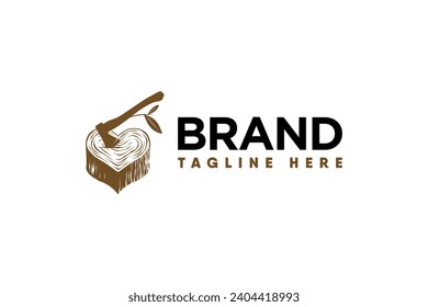 heart shaped tree circle vector logo with one color