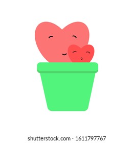 Heart shaped tree That is being happy and smiling
