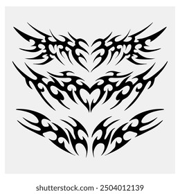 Heart shaped tribal tattoo design vector, neo tribal tattoo design