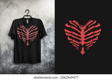 Heart Shaped T-Shirt Design. Unique fashion t shirt in Shutterstock Market