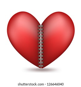 heart shaped in two half with a binder