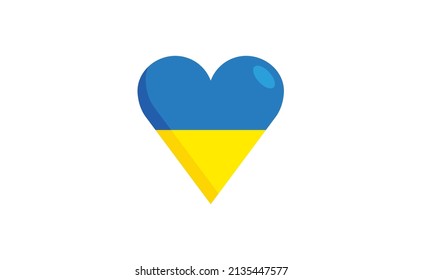 Heart shaped ukranian flag. Love for Ukraine. 