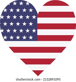 heart shaped United States flag