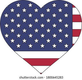 Heart shaped of U.S.A. flag.