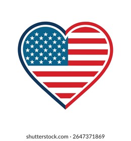heart shaped usa flag outline empty inside idea